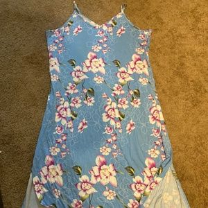 Womens plus 3XL floral summer dress blue pink maxi NEW